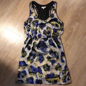 Silence & Noise funky print beige blue green dress